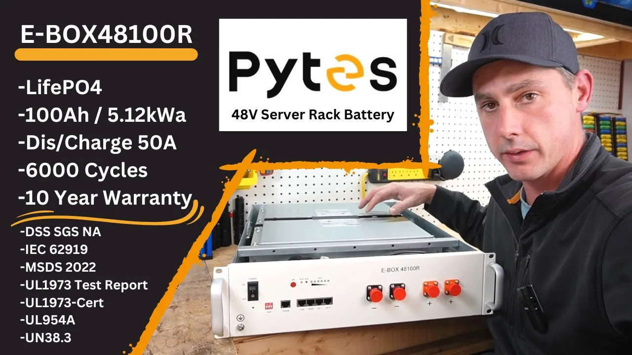 Serverová racková baterie Pytes E-BOX 48 V (51,2 V) 5,12 kWh 100 Ah LiFePO4